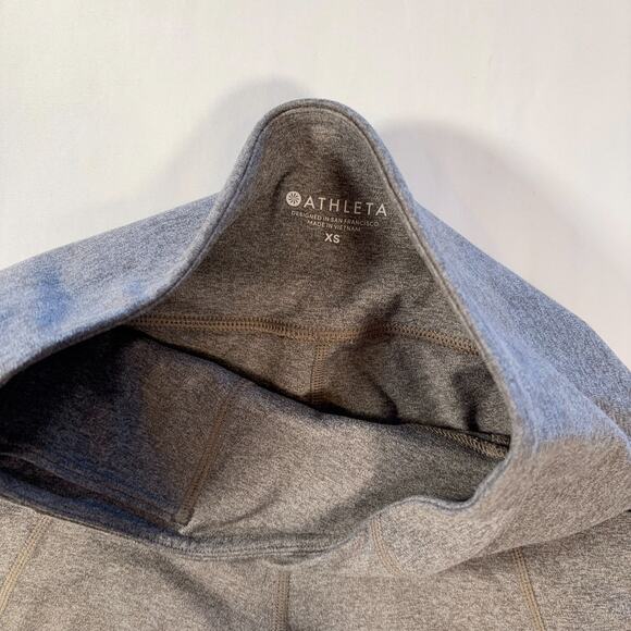 Athleta Mid Rise Leggings XS Heathered Taupe Pockets Full Length Yoga Workout - Picture 9 of 9